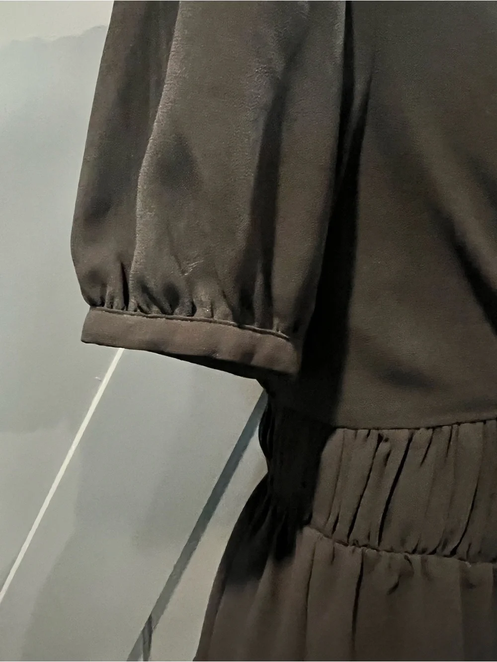 Michael Kors Charcoal V-Neck Peplum Blouse
